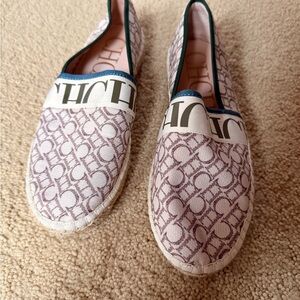 Patterned Canvas Espadrilles - Neutral & Navy
